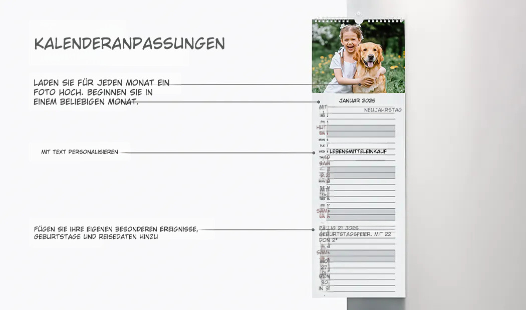 Personalisierter Wandkalender
