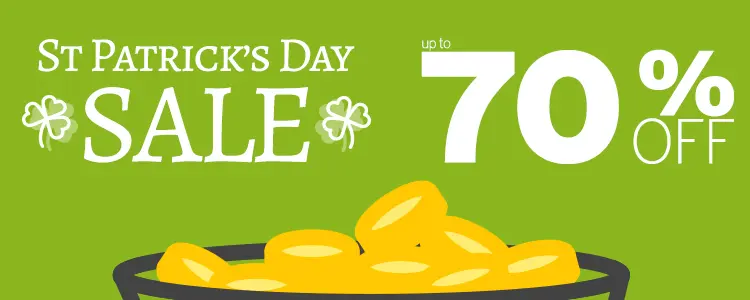 St. Patrick's Day Sale bis zu 70% RABATT