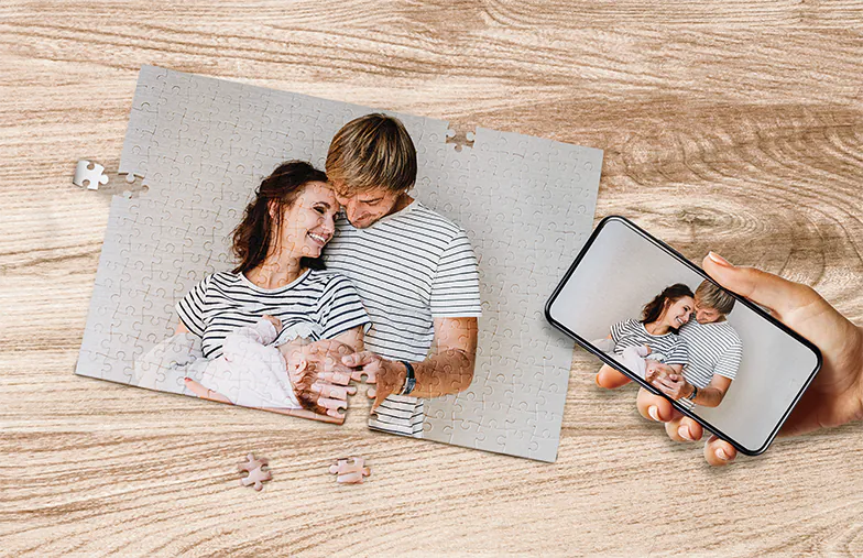 Printerpix Fotopuzzle mit bedruckter Box und 1000 Teilen