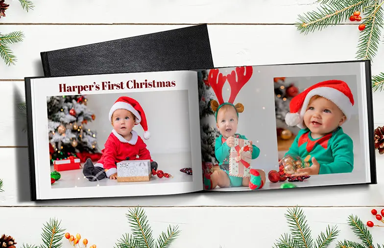 ["Hardcover Personalisiertes Fotobuch von Printerpix", "Fotobuch", "Personalisiertes Fotoalbum mit romantischen Bildern eines Paares und Fotocover", "Familienfotoalbum mit individuell bedrucktem Einband und Familiennamen", "Haustier und Frau betrachten personalisiertes Familienfotobuch mit individuellem Design", "Zwei Personen betrachten ein Printerpix-Fotobuch mit Hochzeitsfotos und Braut", "", "", "", "", ""]||||||||||