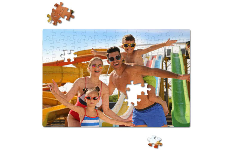 Family photo on personalised puzzle