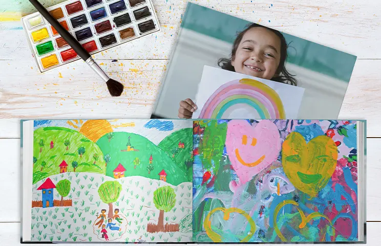 Hardcover Personalized Photo Books by Printerpix|Custom Printed Printerpix Hardcover Photo Album with Large Photos of an Elderly Couple|Personalized Photo Album Book with Romantic Pictures of a Couple and Photo Cover|Family Photo Album with Custom Printed Cover and Family Name|Pet and Woman Looking at Personalized Family Photo Book with Custom Design|Two People Looking at a Printerpix Photo Book with Wedding Photos and Bride|||||