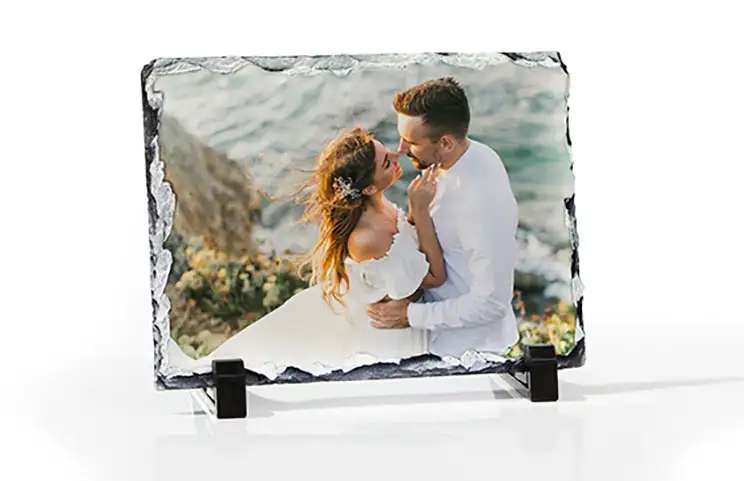 Steinplatte mit Familienfoto