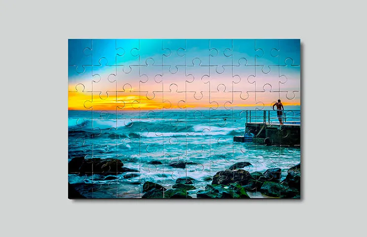 Wooden Puzzle of a Sunset