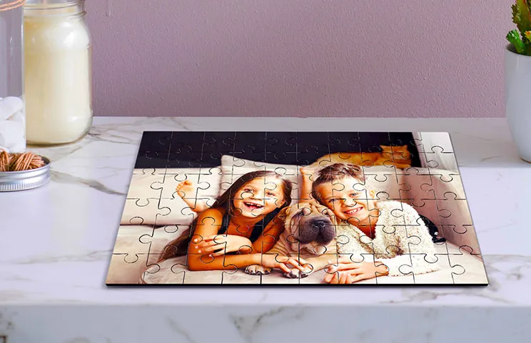 Wooden Puzzle of Children and Pets