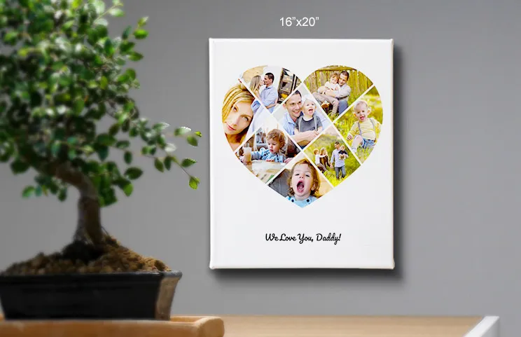 16x20 Heart Collage Canvas