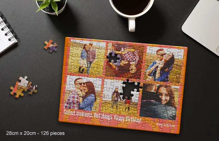 Cardboard Puzzle Birthday Lifestyle