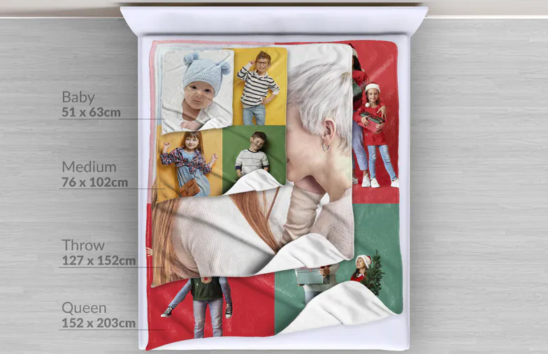 Large Photo Blanket on a Double Bed with Picture of a Girl