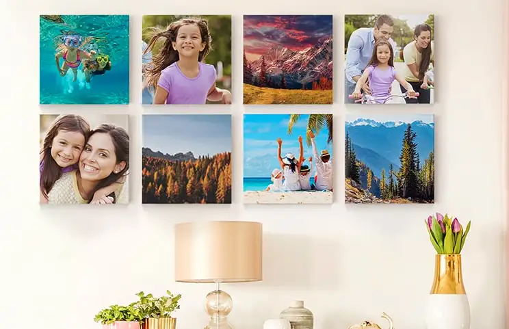 Gallery wall with canvas prints