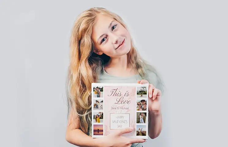 Familienfotos vom Handy als Collage auf Leinwand gedruckt von Printerpix