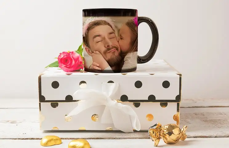 Magic mug with picture of mother and child