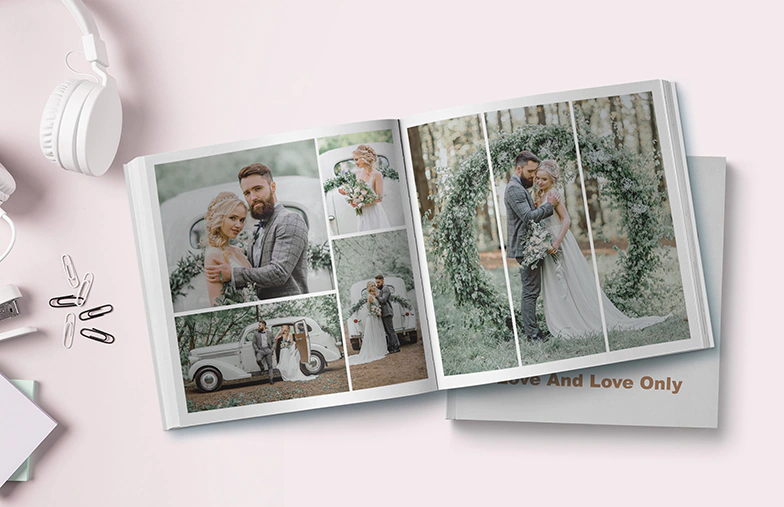 Moderne Momente im weißen Fotobuch