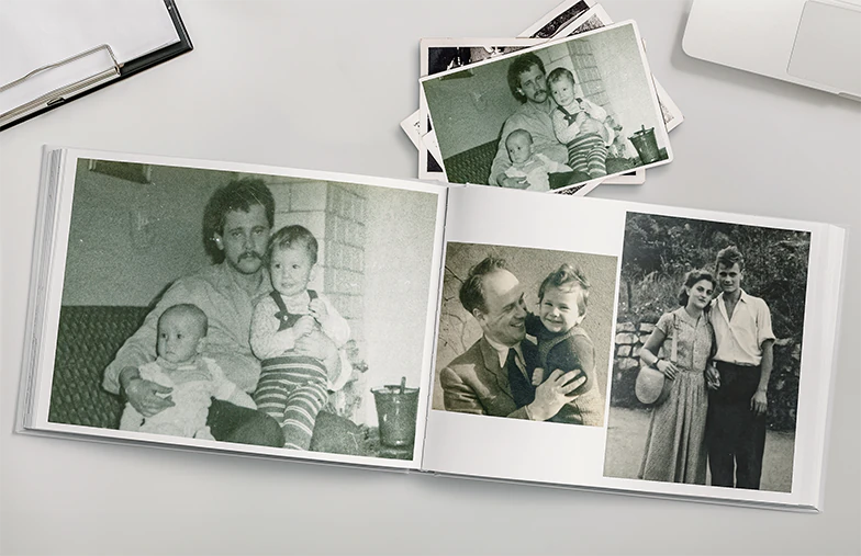 Wie man ein Fotobuch zur Familiengeschichte für den Großvater erstellt